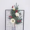 Ramas de Flor de Magnolia, Inauguración de Casa, Decoración para Casa Nueva, Agujas de Pino, Ramo de Regalo de Navidad de Frijol Rojo