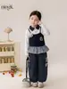 Ningli 2026 Nuevo Conjunto de Dos Piezas para Niñas Estilo Policía Judy Conejo Top y Pantalones Falda Conjunto de Dos Piezas de Moda