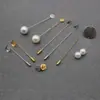 Broche material diy malla de cobre aguja de una línea aguja de punzar aguja para cuello base para corsage casero accesorios