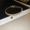 Pulsera Geométrica Abierta Incrustada con Diamantes, Lujo Ligero, Gama Alta, Pulsera de Moda Personalizada, Elegante, Simple y Versátil para Mujer