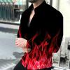 Camisa informal con estampado 3D de manga larga y solapa para comercio exterior transfronterizo 2023, chaqueta para hombre de Europa y Estados Unidos al por mayor