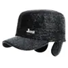 Gorra de Invierno para Hombre Estilo Papá Protección contra el Frío Protección para los Oídos Gorra de Copa Plana para Hombres de Mediana Edad y Mayores Abuelo Hombre Mayor Gorra Gruesa de Algodón Cálida con Terciopelo