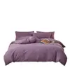 Conjunto de Roupa de Cama Xadrez Simples 100% Algodão Lavado Quatro Peças Lençol de Cama 1.8 Algodão Puro Amigo da Pele Conjunto de Três Peças para Dormitório 1.5m