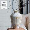 Vaso Cerâmico Retrô Jingdezhen Estilo Wabi-Sabi Decoração para Casa Sala de Estar Ornamento para Flores Secas Vasos de Cerâmica Rústica Frete Grátis