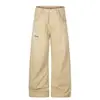 Pantalones Holgados de Pierna Recta para Hombre Personalidad Estrella Parche Bordado Sentido del Diseño Retro Tendencia Callejera Desgastado Casual Pierna Ancha Pantalones Largos