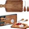 Prato de queijo de madeira maciça de bambu, bandeja para frutas e pão, bandeja para chá de restaurante de hotel, prato de bolo de acácia