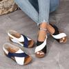 Sandalias Cruzadas Europeas y Americanas de Playa Cruzadas Gruesas con Velcro Sandalias y Pantuflas Cruzadas de Comercio Exterior para Mujer Luz al por Mayor Talla Grande