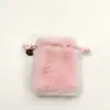 Venta Directa de Fábrica Bolsa de Terciopelo de Conejo Cierre de Cordón Bolsillo con Solapa Pantalones Bolsa Cosmética de Felpa Bolsa Conveniente para Estudiantes Bolsa para Joyas Bolsa para Cambio