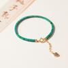 [Verde de primavera] Pulsera turquesa muy fina, diseño de nicho femenino, pulsera turquesa cuadrada retro, verde fresco