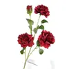 Flores Artificiales Serie Roja Estilo Chino para Bodas, Arreglos Florales para Pasillo de Boda, Flores de Mesa, Decoración Principal de Fondo, Flores de Seda Artificial de Alta Calidad al por Mayor