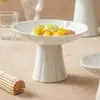 Zen Refrescos de Pie Alto Platos Fríos Platos Fríos Vajilla Creativa de Hotel Exquisito Plato de Pie Alto Plato para Aperitivos Dim Sum