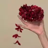 2026 Nuevo Accesorio de Cabello Tradicional Chino Hecho a Mano con Flores Rojas Pasador para el Cabello Hanfu Flor para el Peinado Recogido de Novia Cheongsam para Mujeres