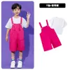 Roupas de Apresentação Infantil Verão Suspensórios Coloridos Doces Roupas de Dança para Jardim de Infância Roupas de Apresentação para Meninos e Meninas