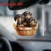 Decoração acrílica transfronteiriça para suspensão de carro, cachorrinho, interior de carro, chaveiro, pingente para mochila, decoração pingente