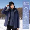 Jaqueta de Trabalho Masculina Primavera e Outono Nova Cor Blocada Patchwork com Capuz Solta Casual Esportiva