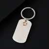 Llavero de Etiqueta Militar Cepillada de Acero Inoxidable Transfronterizo Material en Blanco Impresión Láser Color UV Llavero de Metal Estrella Hueca