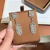 Exquisitos Pendientes de Flor Geométrica Inspirados en Celebridades con Diamantes Brillantes, Pendientes de Lujo de Alta Gama para Ocasiones Elegantes