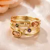 Anillos de Estilo Europeo y Americano con Diseño Hueco Incrustado de Diamantes, Anillos de Joyería Bohemia al por Mayor