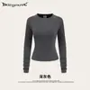 Roupa Casual Elegante para Mulheres - Estilo Europeu e Americano, Street Food, Lavada, Manga Raglan Longa, Corte Slim, Calça de Perna Larga