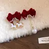 Brincos de Agulha Prata com Flor Cravejada de Diamantes e Design de Pônei, Novo Estilo Chinês, Brincos de Tarraxa Versáteis da Moda, Brincos de Luxo Leve de Alta Qualidade para Mulheres