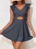 24 años nuevo Amazon popular traje de baño de una pieza con volantes y falda cruzada dividida traje de baño de comercio exterior femenino tankini
