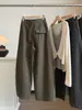 Pantalones casuales tipo globo de estilo coreano para mujer, nuevos pantalones largos anchos de pierna ancha de cintura alta para otoño, ajustados y que cubren las caderas, versátiles y de corte curvo
