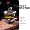 Tazón de Lujo Gris Dorado con Lámina de Oro, Tres Tapas, Gran Capacidad, Estilo Japonés, Vidrio de Cristal Resistente al Calor, Tazón de Té Grueso Dorado Hecho a Mano del Tíbet, Juego de Té