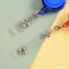 Porta-credencial retráctil de clip trasero redondo translúcido grueso para venta al por mayor del fabricante, con hebilla de fácil extracción