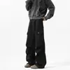 Jeans con Patrón de Mármol Americano para Hombre Invierno Moda Marca Ropa de Trabajo Pantalones de Pierna Ancha Sueltos Versátiles Pantalones Deportivos para Jóvenes