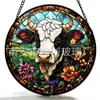 Adornos de vidrio con forma de vaca transfronterizos, decoraciones de vidrio coloridas para el hogar, decoraciones para ventanas, atrapasoles para jardín