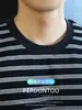 Camiseta Clásica de Marinero para Hombre, Cuello Redondo, Manga Corta, para el Trabajo, Holgada, Casual de Verano, Versátil, Estilo Urbano, Rayas Blancas y Negras