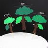 Simulación árbol frutal hoja verde escena de pasto adornos para pastel dinosaurio accesorios para hornear cocotero plug-in de cumpleaños al por mayor