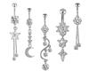 Conjunto de anéis de umbigo de zircônia Amazon piercing de umbigo joias para piercing de corpo piercing barriga conjunto de 5 peças