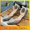 2026 Nuevos Zapatos de Tacón Plateados Debutante Nuevo Regalo de San Valentín de Gama Alta Zapatos de Cristal de Princesa Zapatos de Boda para Mujer
