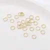 Collar y pulsera chapados en oro de 14 quilates que conservan el color, argolla abierta, anilla O, anillo redondo pequeño, conector de extremo, accesorios de joyería hechos a mano para DIY