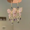Pendientes Explosivos Dulces, Ligeros, de Lujo y Gama Alta con Borlas de Mariposa, Exquisito Diseño Retro Exagerado de Nicho y Pendientes Elegantes