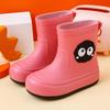 Botas de Lluvia para Niños, Zapatos de Agua Cómodos para Estudiantes Niñas, Botas de Lluvia de Caña Media para Niños, Botas de Lluvia Familiares Lindas de Dibujos Animados para Niños Medianos y Grandes