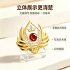Insignia metálica personalizada con diamantes, broche de corona alada con imitación de diamante, medalla de honor corporativa personalizada con insignia de cierre de mariposa