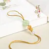Cordão para Celular Semi-Acabado para Joias Cordão DIY Pingente de Cristal Ágata Jade Corda Trevo de Quatro Folhas Chaveiro Artesanal Atacado