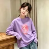 Camiseta de algodón 100% de manga larga estilo coreano para niños, primavera y otoño, con lindos estampados de dibujos animados y cuello redondo, perfecta como camiseta interior casual para niñas y bebés