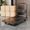Carrinho pequeno de puxar com a mão, dobrável, leve, portátil, plataforma para transportar mercadorias, carrinho de compras, carrinho pequeno para buscar encomendas