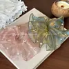 Elástico de Cabelo para Intestino Grosso Pérola Francesa Novo Feminino Malha Seda Brilhante Plissado High-End Rabo de Cavalo Atrás da Cabeça Corda de Cabelo Acessórios de Cabelo