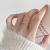 Anillo de Cruz con Incrustaciones de Diamante de Plata de Ley S925 Nalan, Exquisito y Sencillo Anillo de Diseño de Nicho Estilo Ins R03843