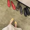 Versión de piel de oveja~Bailarinas vintage tachonadas, zapatos planos sin cordones de punta redonda y corte bajo, Mary Janes tachonadas planas versátiles