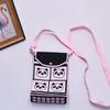 Bolso para teléfono móvil de estilo coreano con diseño de panda pequeño, bandolera de punto, bolso de mano con solapa, bolso informal para salir