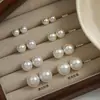Brincos de Tarraxa com Pérola Grande e Agulha 999 Prata Pura Swarovski para Mulheres 2026 Novos Brincos de Pérola Populares com Toque de Luxo para Primavera e Verão