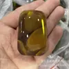 Collar Colgante de Cristal Dorado Ámbar Corazón Tallado Sutra de Corazón Guanyin de Mil Brazos Suministro para Transmisión en Vivo Gota de Agua