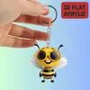 Llavero de Serie de Girasol y Abeja Lindo y Divertido de Amazon Transfronterizo Colgante de Mochila de Margarita Acrílica 2D