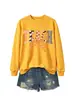 Amazon eBay loja independente moletom casual de moda feminina com estampa de fantasma, abóbora e listras com laço para exportação