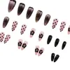Dulces y Frescos Lunares Negros y Rosas Estilo Lujo Ligero Pegatinas de Uñas Removibles Venta al por Mayor 30 Piezas